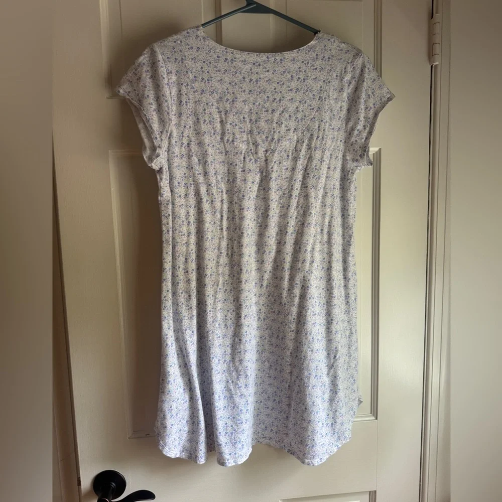 Eileen West Blue and Purple Floral Nightgown
